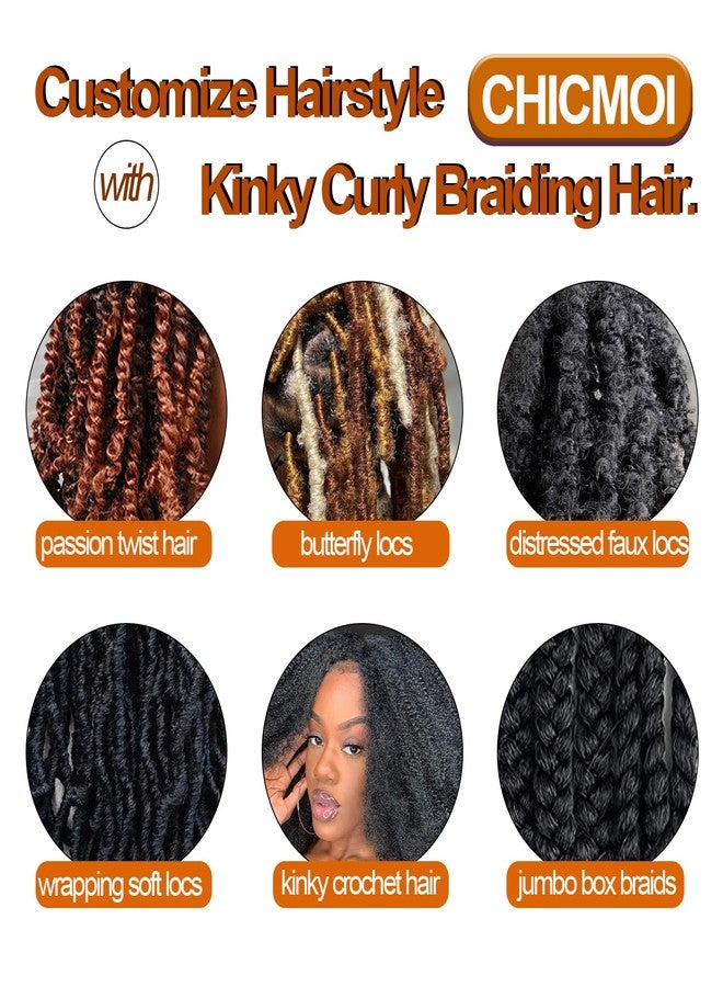Chicmoi Springy Afro Twist Hair 16 Inch Burgundy Curly Braiding Hair 3 Packs Kinky Twist Hair for Braiding Marley Twist Braiding Hair for Faux Locs Passion Twist Crochet Hair - Image 5